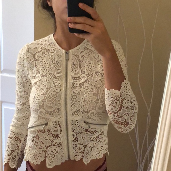 Zara white lace jacket Clearance